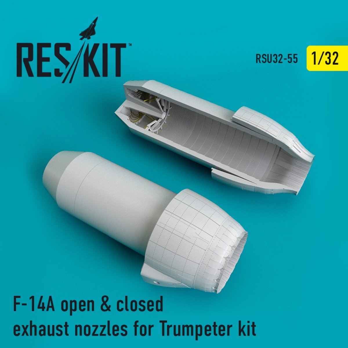 RESKIT RSU32-0055 F-14A « TOMCAT » TUYAUX D&amp;#39;ÉCHAPPEMENT OUVERTS ET FERMÉS, KIT TRUMPETER 1/32