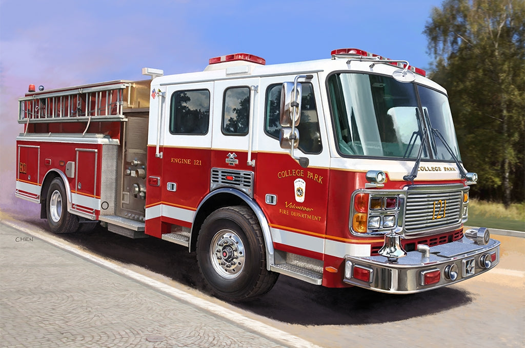 Camion de pompiers American LaFrance Eagle Trumpeter 07445, échelle 1/72