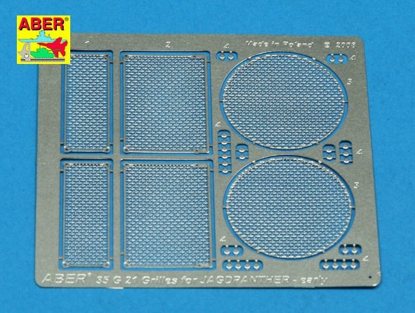 Aber 35G21 Grilles pour chasseur de chars allemand Jagdpanther Ausf.G1 début (1/35)