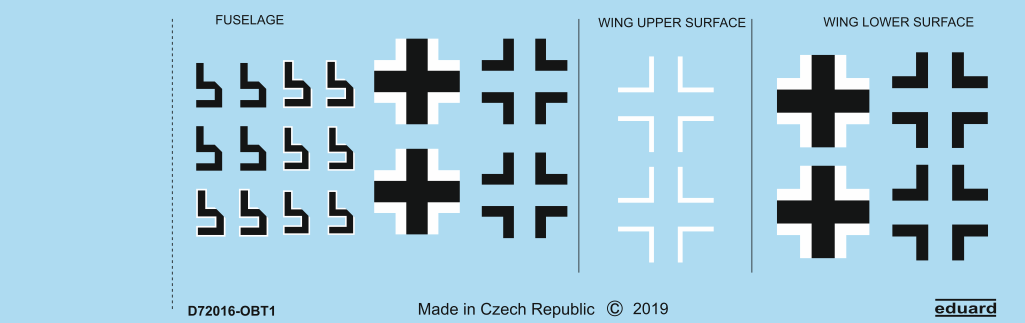 Eduard D72016 Fw 190A-8 insignes nationaux 1/72 EDUARD