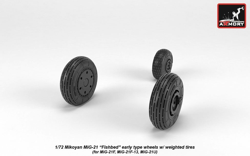 Armory Models AW72048 Roues Fishbed pour Mikoyan MiG-21 avec pneus lestés, échelle 1/72 (début de la production) – image 4