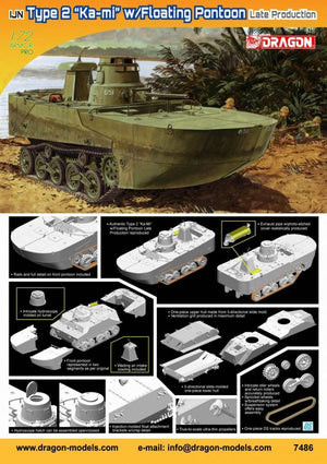 Dragon 7486 Char amphibie IJN Type 2 (Ka-Mi) avec pontons flottants (1/72) – Bild 2