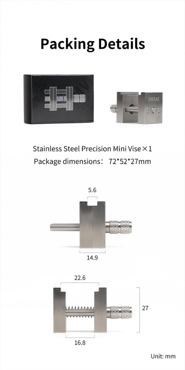 Étau/mini-étau de précision en acier inoxydable DSPIAE AT-MV – image 8