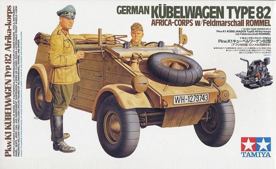 Tamiya 36202 Kubelwagen allemand Type 82 Africa Corps 1/16