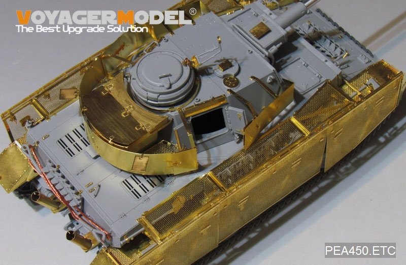 Voyager modèle PEA450 WWII allemand Pz.Kpfw.IV Ausf.J &amp;quot;Thoma Shields&amp;quot; treillis métallique schürzen (dernière production) (POUR Boder 35008) 1/35 – imagen 7