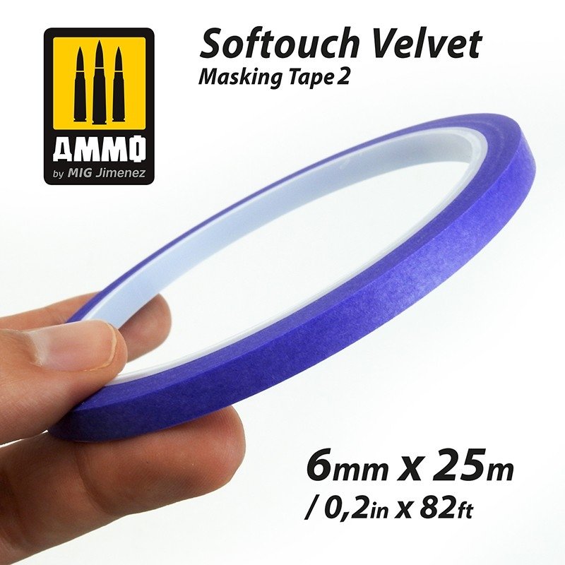 AMMO de Mig Jimenez 8241 SOFTOUCH VELVET MASKING TAPE 2 (6mm X 25M) – image 2
