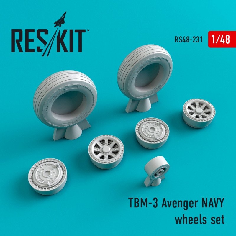 RESKIT RS48-0231 Jeu de roues TBM-3 Avenger NAVY 1/48