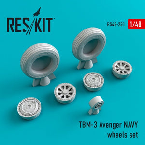 RESKIT RS48-0231 Jeu de roues TBM-3 Avenger NAVY 1/48
