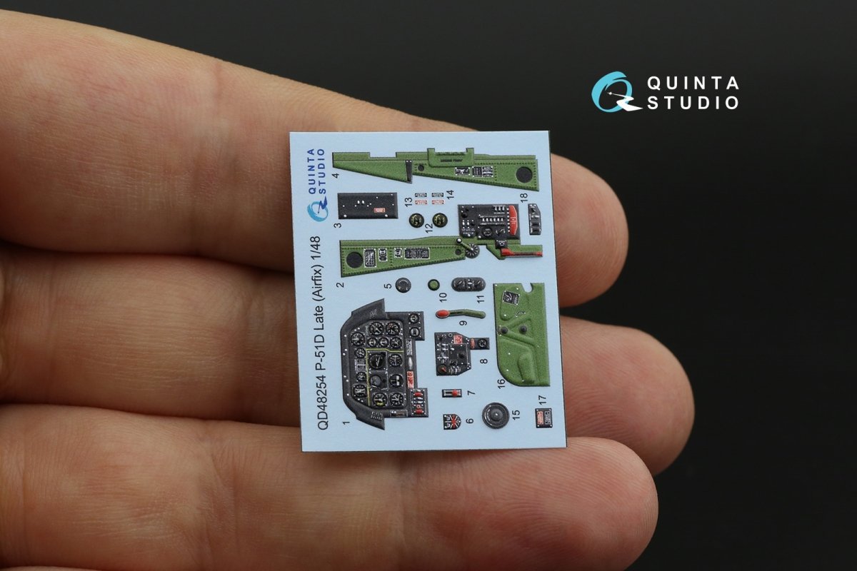 Intérieur imprimé en 3D et coloré sur papier décalcomanie Quinta Studio QD48254 P-51D Late (Airfix) 1/48 – image 9