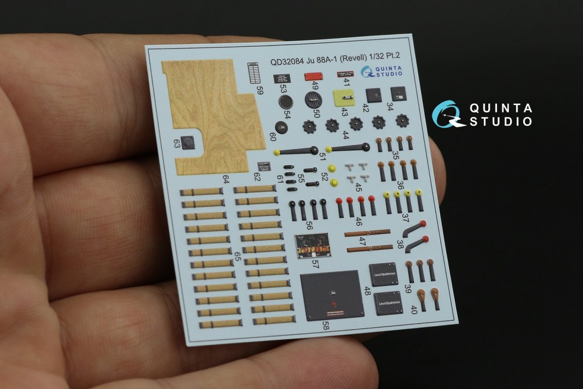 Quinta Studio QD32084 Ju 88A-1 3D-Printed &amp;amp; coloured Interior on decal paper ( Revell ) 1/32 – zdjęcie 13