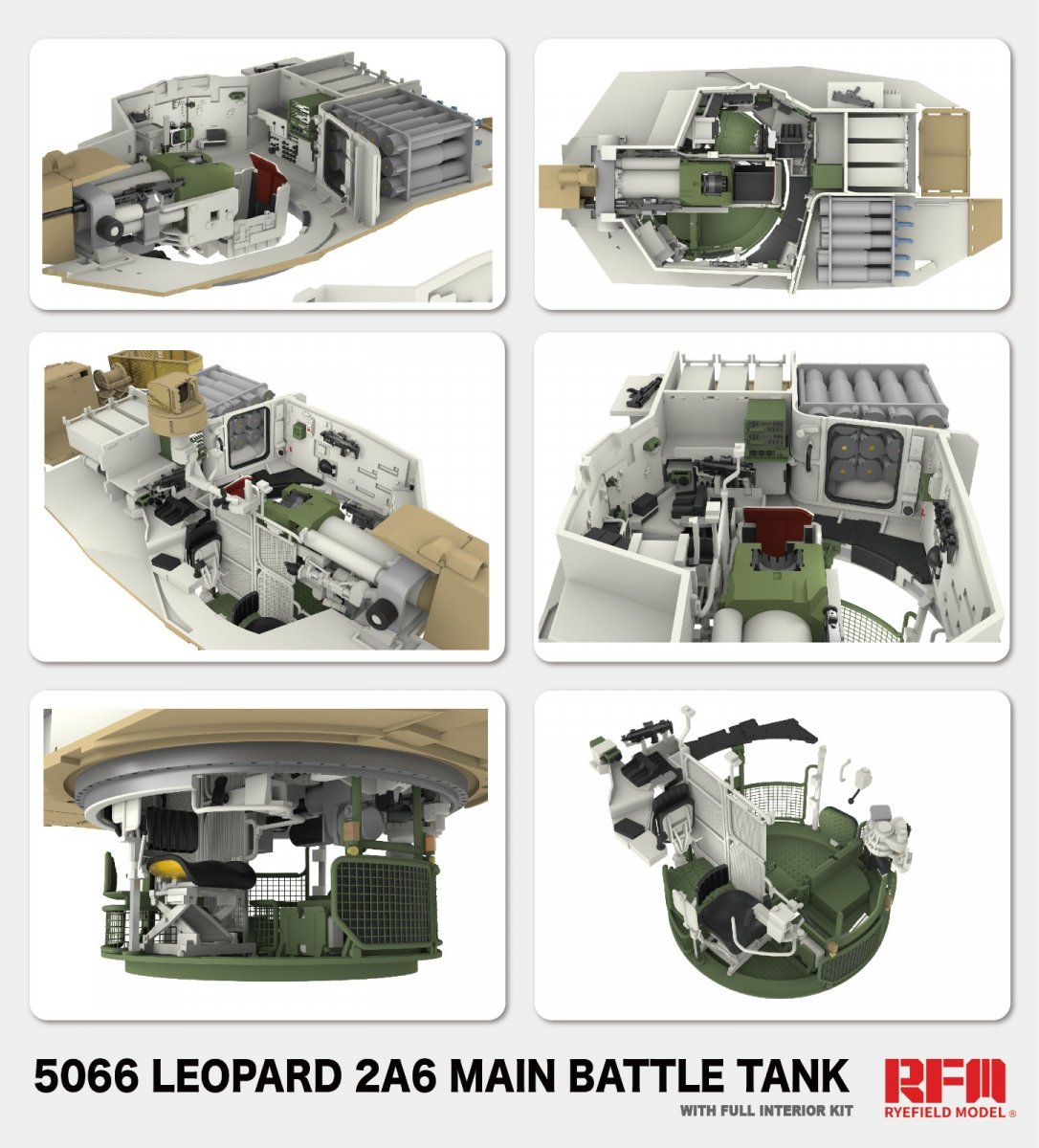 Maquette Rye Field 5066 Leopard 2 A6 - Intérieur complet 1/35 – image 5