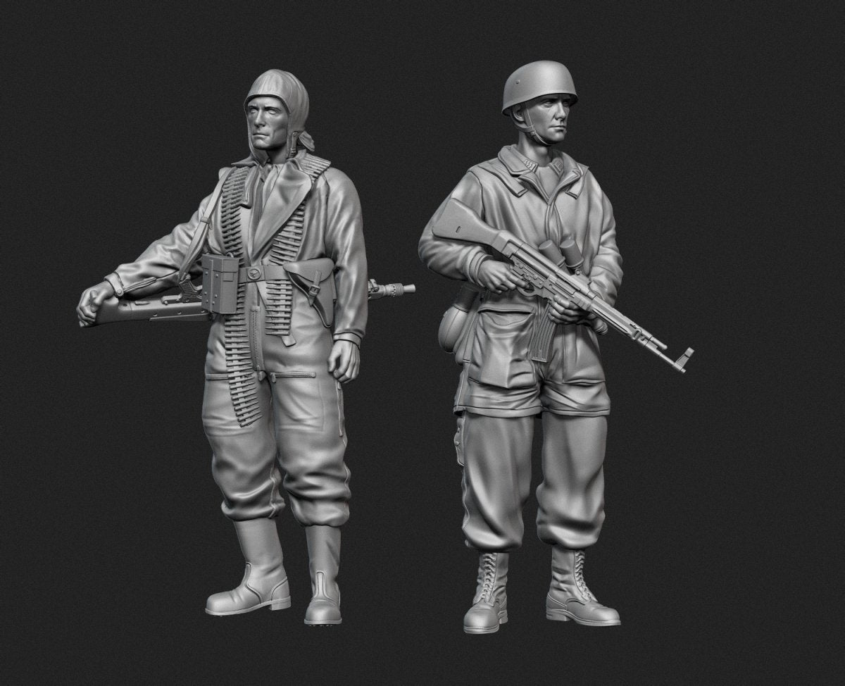 Panzer Art FI35-133 Fallschirmjäger allemand Oder Ensemble frontal 1/35