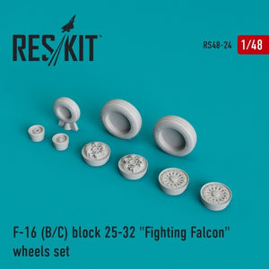 Roues en résine RESKIT RS48-0024 F-16 (B/C) bloc 25-32 « Fighting Falcon » 1/48