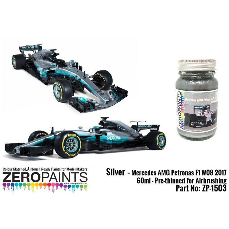 Peinture Zero Paints ZP-1503 Mercedes AMG Petronas F1 W08 2017 Argent 60m