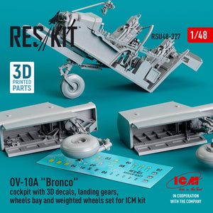 RESKIT RSU48-0327 OV-10A « BRONCO » COCKPIT AVEC DÉCALCOMANIES 3D, TRAIN D&amp;#39;ATTERRISSAGE, BAIE DE ROUE ET JEU DE ROUE LESTÉ POUR MAQUETTE ICM (IMPRIMÉ EN 3D) 1/48 – image 3