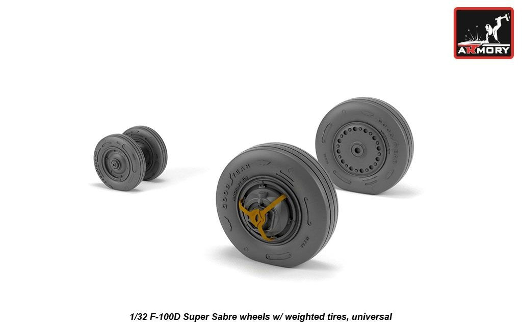 Roues Armory Models AW32303 F-100D Super Saber avec pneus lestés 1/32 – immagine 2