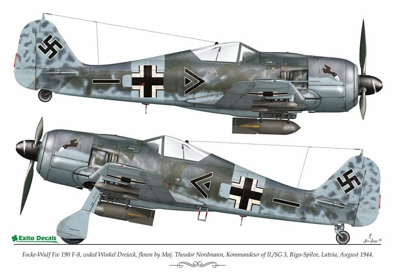 Décalcomanies Exito ED48004 Luftwaffe Ground Attackers vol.1 - Ju 87 D-3, Hs 129, Fw 190F-8 1/48 – image 4