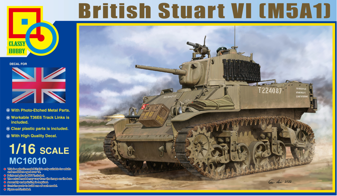 Classy Hobby MC16010 Maquette britannique Stuart VI M5A1 au 1/16