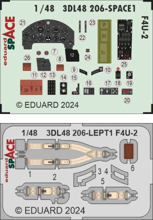 Eduard 3DL48206 F4U-2 SPACE HOBBY BOSS 1/48