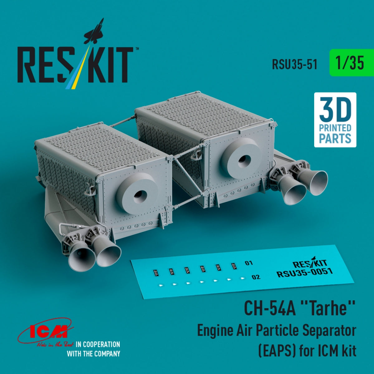 Séparateur de particules d&amp;#39;air (EAPS) pour moteur CH-54A « Tarhe » (impression 3D) RESKIT RSU35-0051 pour kit ICM (impression 3D) 1/35 – image 2