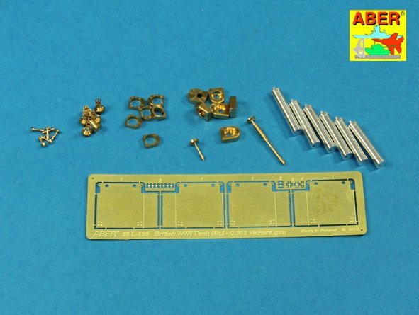 Canons Aber 35L-196 pour char britannique Mk.I femelle de la Première Guerre mondiale ou canon Vickers 0.303 x 4, Hotchkiss m.1909 8 mm x 1 (1/35)