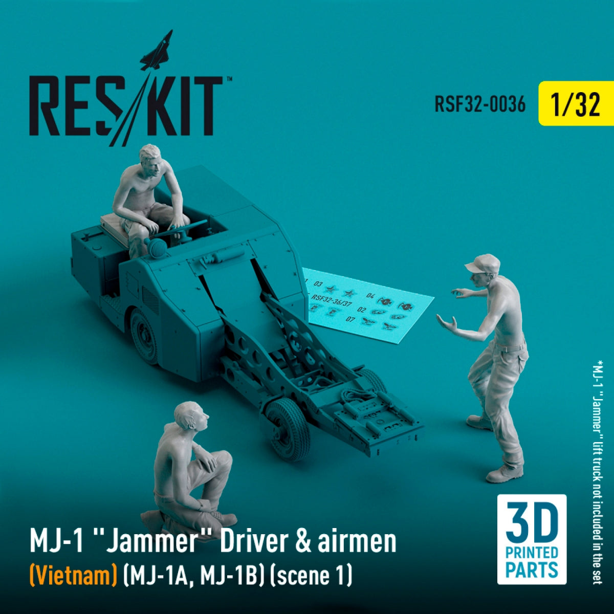 RESKIT RSF32-0036 Pilotes de brouilleur MJ-1 (Vietnam) (MJ-1A, MJ-1B) (scène 1) (3 pièces) (Impression 3D) 1/32