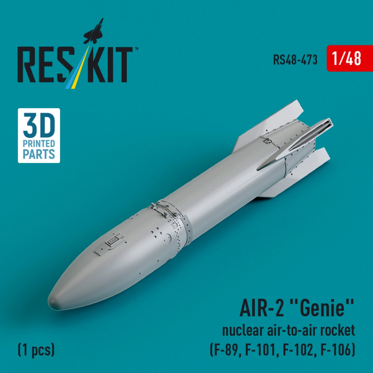 RESKIT RS48-0473 AIR-2 « Genie » fusée air-air nucléaire (1 pièce) (Impression 3D) 1/48