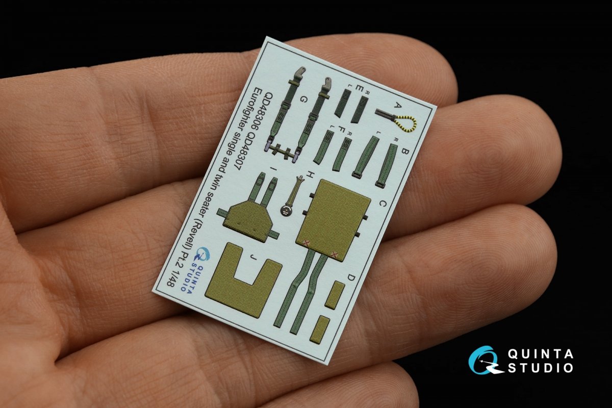 Intérieur imprimé en 3D et coloré sur papier décalcomanie pour Eurofighter monoplace Quinta Studio QD48306 (Revell) à l&amp;#39;échelle 1/48  – Bild 3