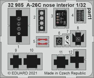 Intérieur du nez de l&amp;#39;A-26C Eduard 32985 HOBBY BOSS 1/32
