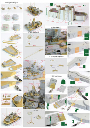 Pontos 23002F1 USS BB-63 Missouri 1945 Kit de détails (Pont en bois teinté teck) (1/200) – image 30