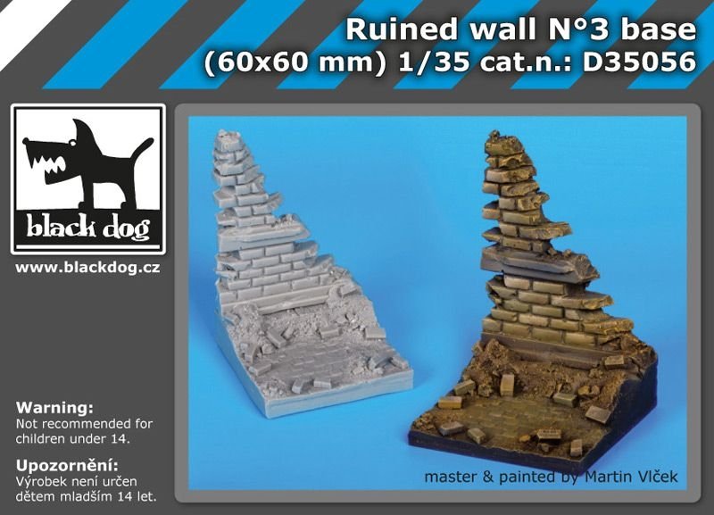 Black Dog D35056 Mur en ruine n°3 socle 1/35