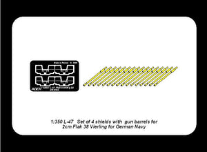 Aber 350L-47 Ensemble de 16 canons de 2 cm pour Flakvierling 38 allemand avec boucliers (1/350) – Bild 5