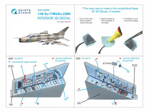Intérieur imprimé en 3D et coloré sur papier décalcomanie pour Quinta Studio QD+48480 Su-17M4/Su-22M4 (Hobby Boss) (avec pièces en résine imprimées en 3D) 1/48 – image 13