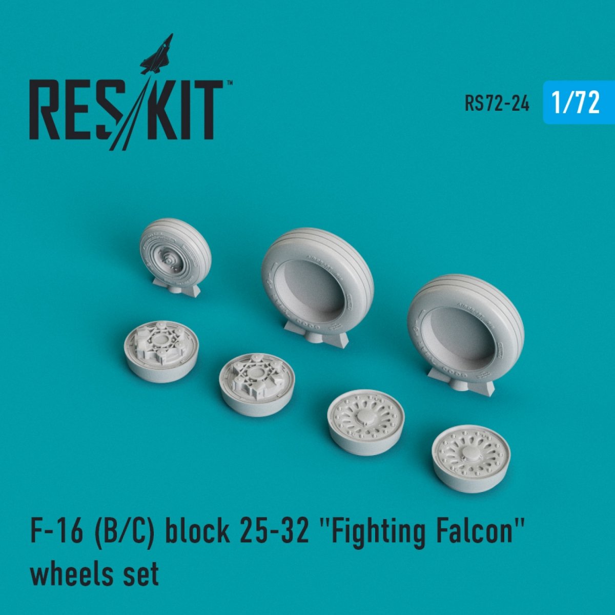 RESKIT RS72-0024 F-16 (B,C) BLOCK 25-32 « FIGHTING FALCON » JEU DE ROUES 1/72