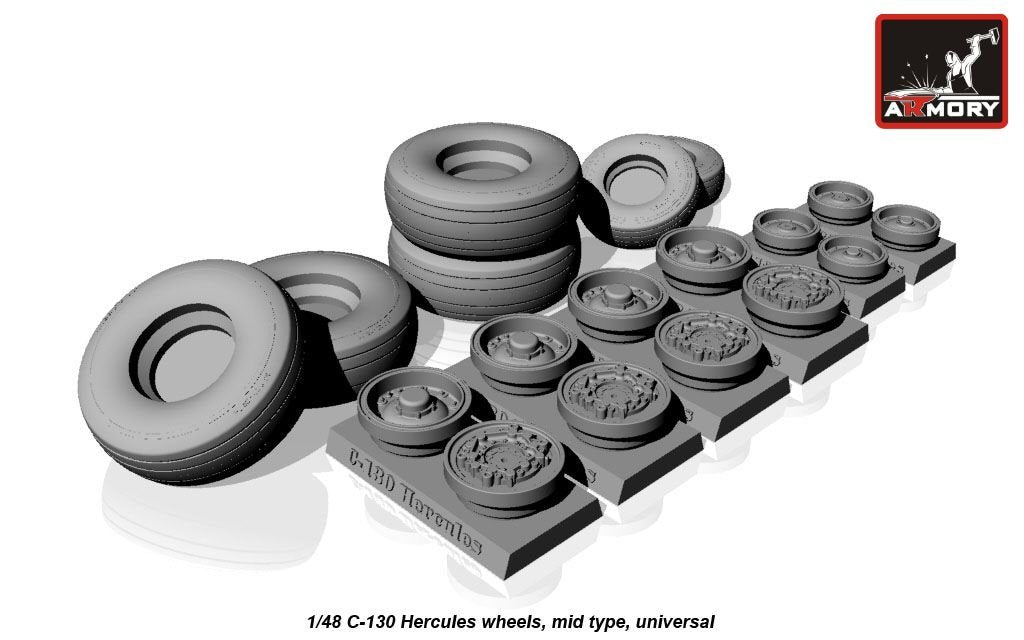 Roues Armory Models AW48310 C-130 Hercules, type moyen 1/48