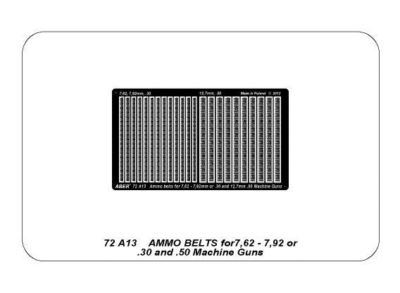 Bandes de munitions Aber 72A13 7,62-7,92 ou .30 et .50 pouces / Bandes de munitions 7,62-7,92 ou .30 et .50 1/72 – immagine 5