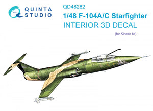 Intérieur imprimé en 3D et coloré sur papier décalcomanie Quinta Studio QD48282 F-104A/C (Kinetic) 1/48