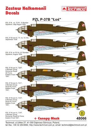 Techmod 48066 - PZL-37 Łoś 1/48 – zdjęcie 2