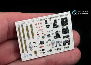 Intérieur imprimé en 3D et coloré sur papier décalcomanie Quinta Studio QD48034 P-39Q/N (pour maquette Hasegawa) 1/48 – immagine 3
