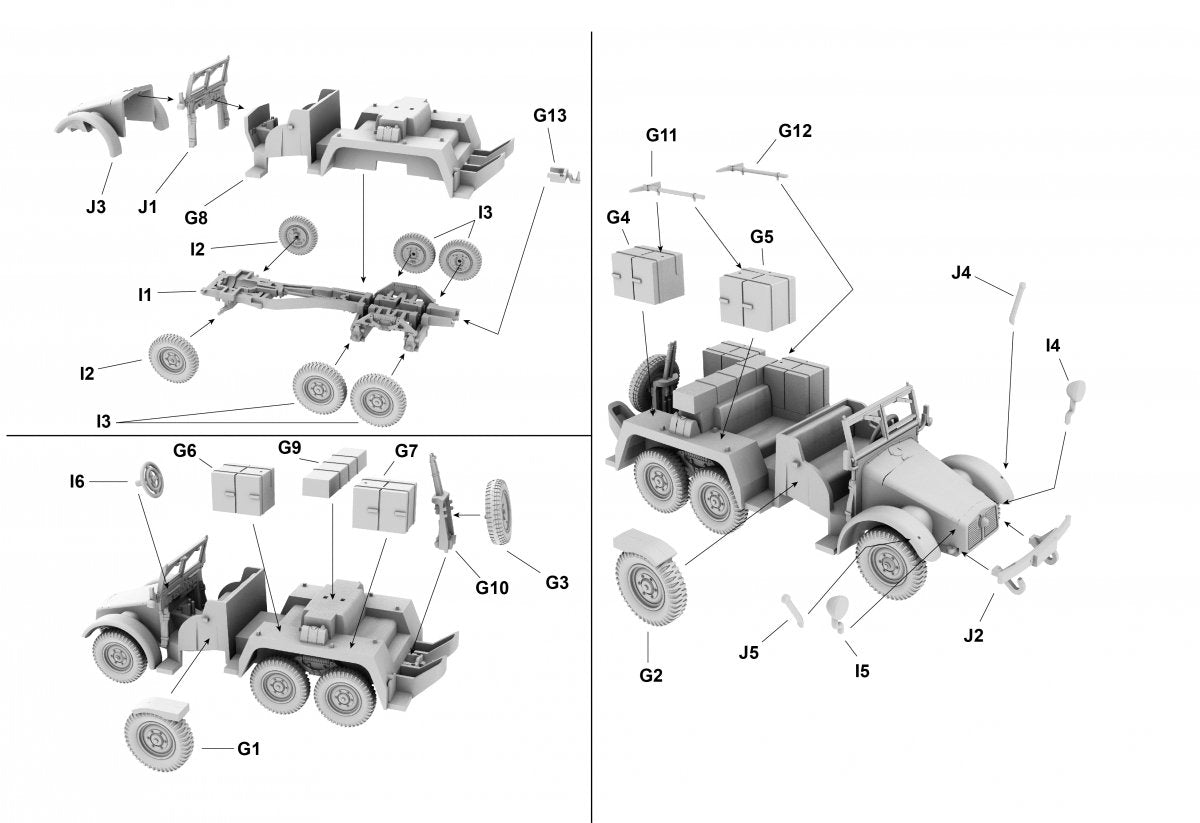 Premier à combattre le PL051 allemand Krupp Protze Kfz. 69 camion (1/72) – Bild 3