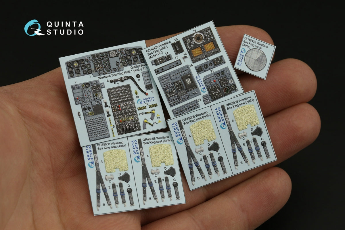 Intérieur imprimé en 3D et coloré sur papier décalcomanie Quinta Studio QD48429 Westland Sea King HAS.1 (Airfix) 1/48 – immagine 3
