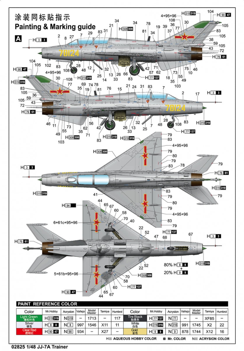 Trumpeter 02825 JJ-7A Trainer 1/48 – zdjęcie 5