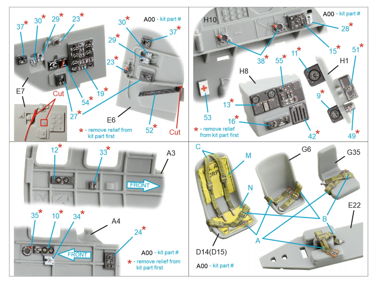 Intérieur imprimé en 3D et coloré sur papier décalcomanie pour Boeing B-17G (Question QD48561 de Quinta Studio, HK Models), échelle 1/48 – image 8