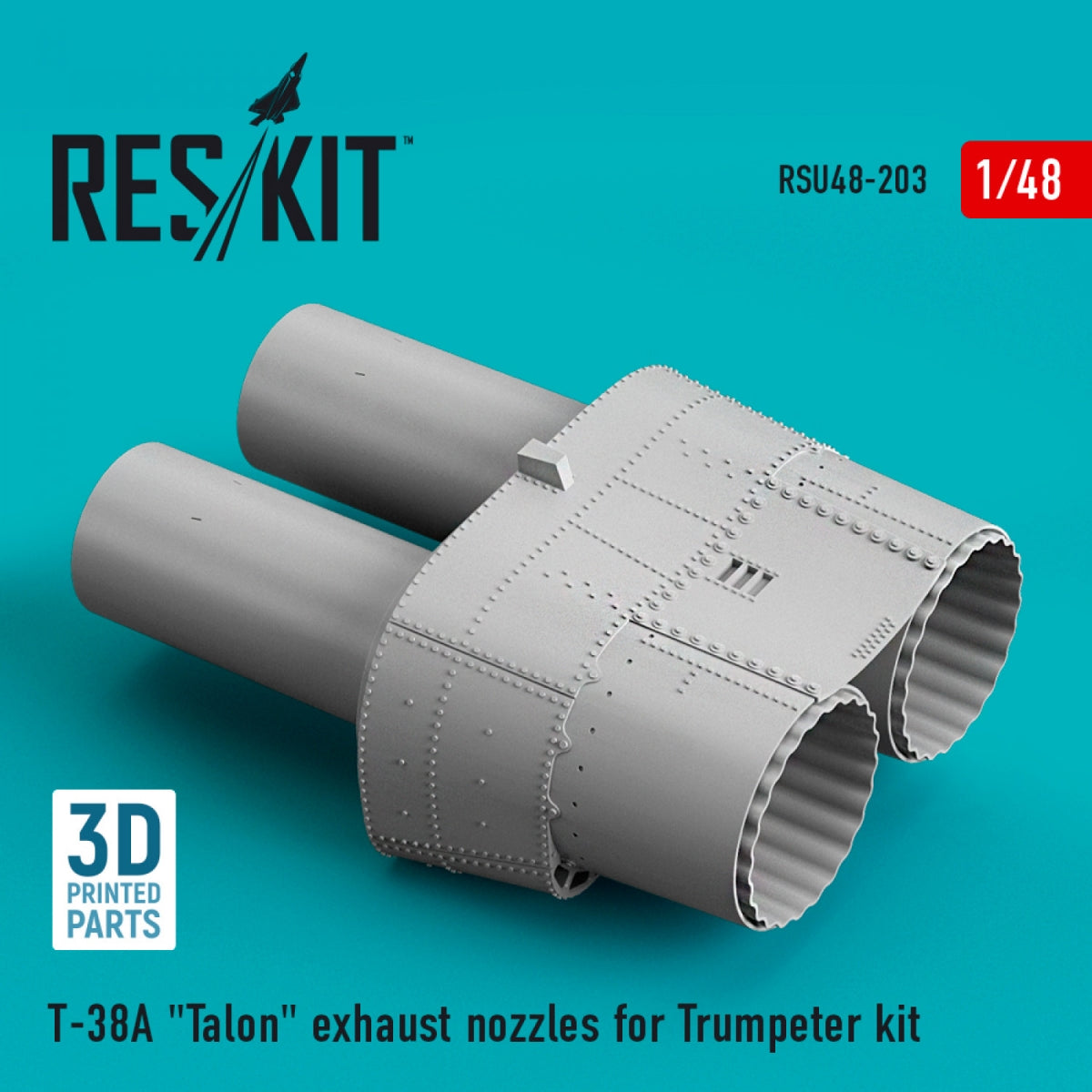 TUYAUX D'ÉCHAPPEMENT RESKIT RSU48-0203 T-38A « TALON » POUR MAQUETTE TRUMPETER (IMPRIMÉS EN 3D) 1/48 