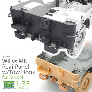 Panneau arrière T-Rex Studio TR35054 Willys MB avec crochet de remorquage pour TAKOM 1/35