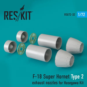 RESKIT RSU72-0032 Buses d&amp;#39;échappement F-18 Super Hornet Type 2 pour maquette Hasegawa au 1/72