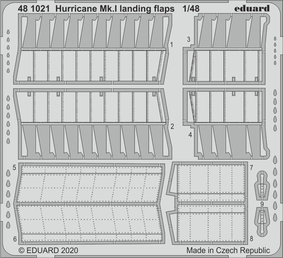 Volets d'atterrissage Eduard 481021 Hurricane Mk.I pour AIRFIX 1/48