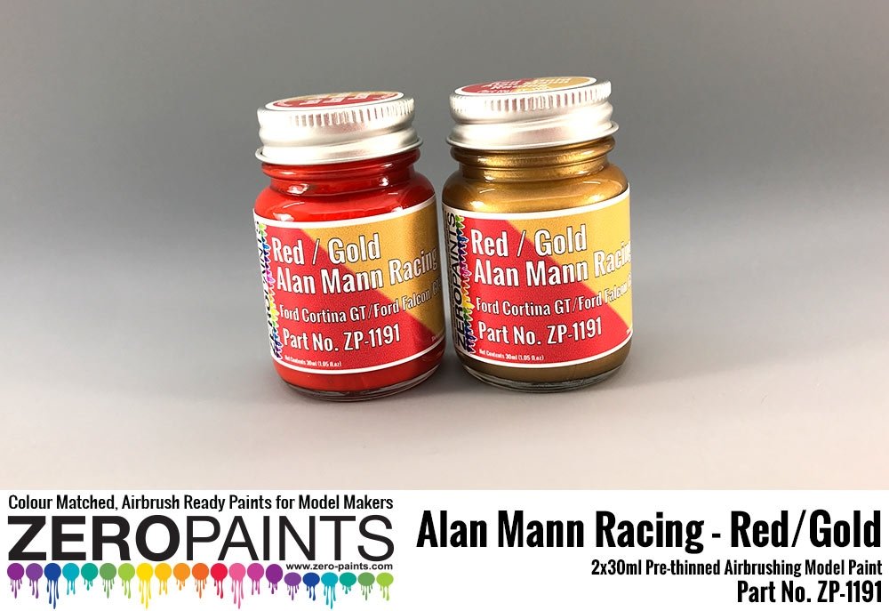 Peinture Zero Paints ZP-1191 Alan Mann Racing Paints Rouge/Or 2 x 30 ml