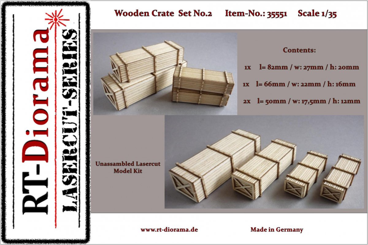 RT-Diorama 35551 Coffret de caisses en bois n° 2 1/35