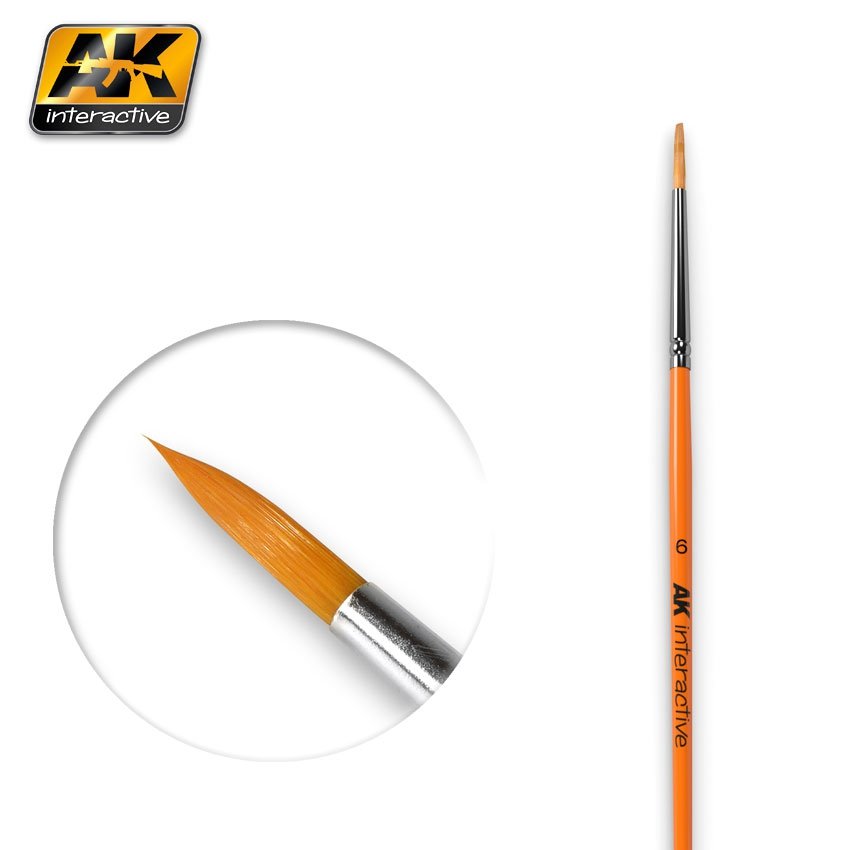 Brosse ronde AK Interactive AK606 6 synthétique